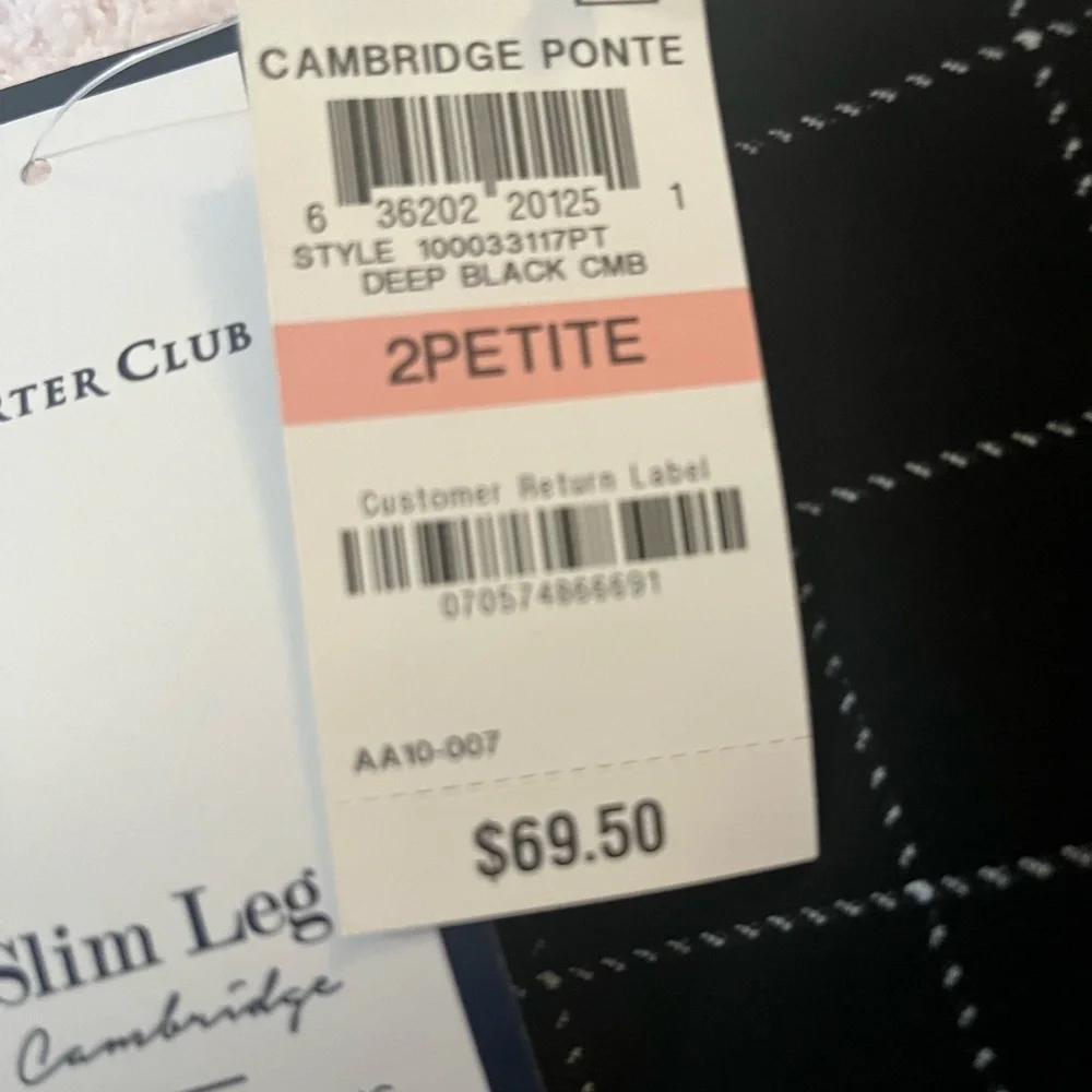Charter Club slim Leg Cambridge waist smoothing pants 2P NWT